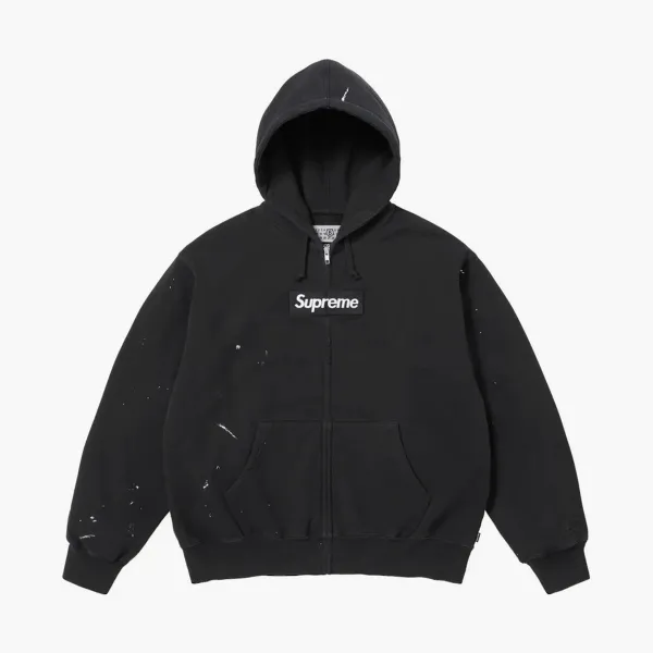 Supreme x MM6 Maison Margiela Box Zip Up Hooded Sweatshirt Black