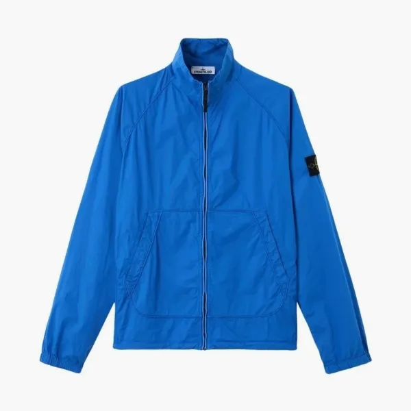 Stone Island Stretch Cotton Tela Paracadute Track Jacket Bright Blue
