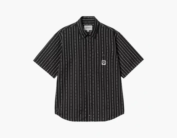 Carhartt WIP Drewe Dotted Stripe Shirt Black