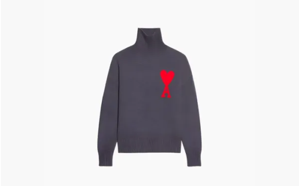 Ami De Coeur Funnel Neck Sweater Charcoal Grey