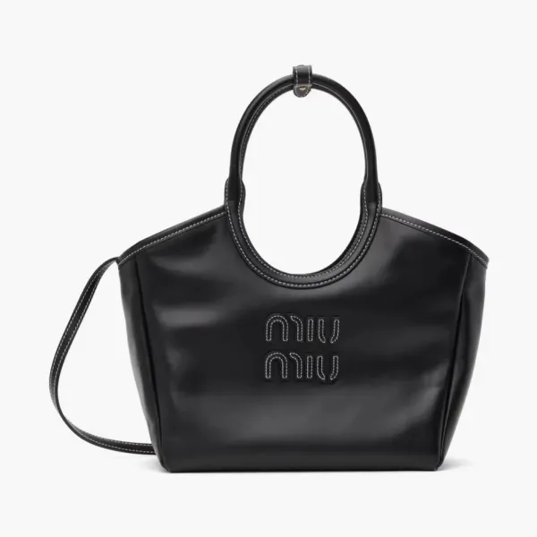 Miu Miu Ivy Leather Mini Bag Black