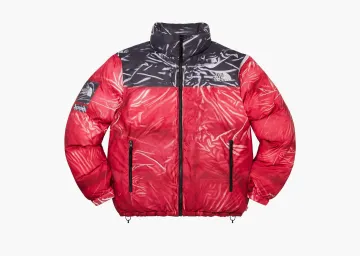 Supreme x The North Face Printed Nuptse Jacket Red