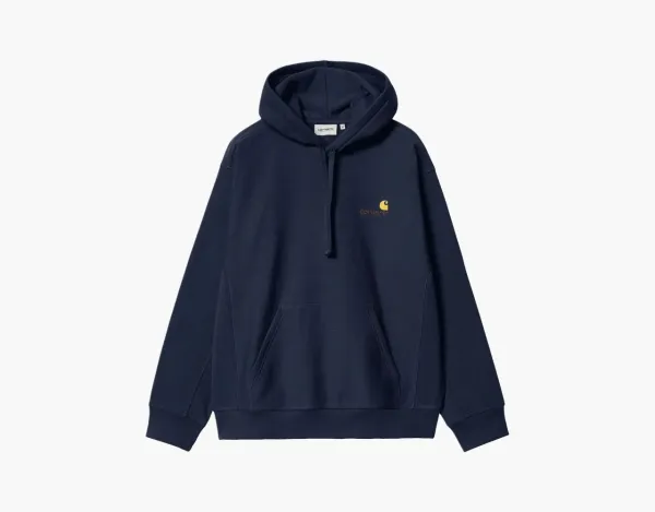 Carhartt WIP Hooded American Script Sweatshirt Navy