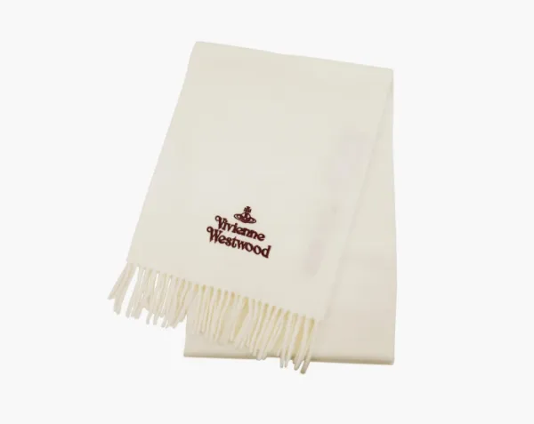 Vivienne Westwood Wool Knit Scarf White