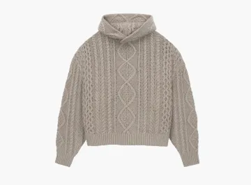 Fear of God Essentials Cable Knit Hoodie Core Heather