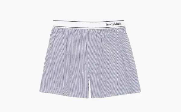 Sporty & Rich Serif Logo Boxer Shorts White/Navy