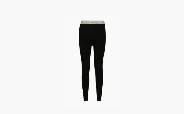 Sporty & Rich Serif-logo Ribbed Leggings Black