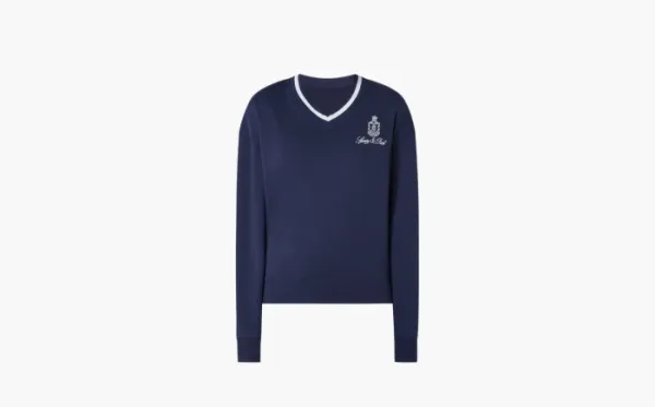 Sporty & Rich Serif sweater met logoborduring WMNS Marine Blue