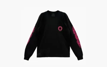 Chrome Hearts Horseshoe-Print Long-Sleeve Top Black