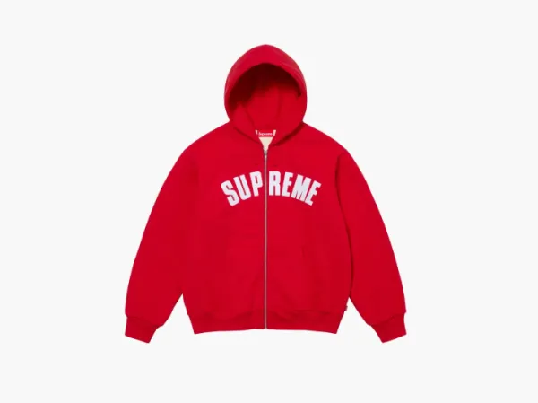 Supreme Arc Thermal Zip Up Hooded Sweatshirt Red