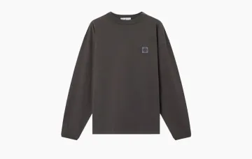  Stone Island Combed Organic Cotton Long-Sleeve T-Shirt Grey