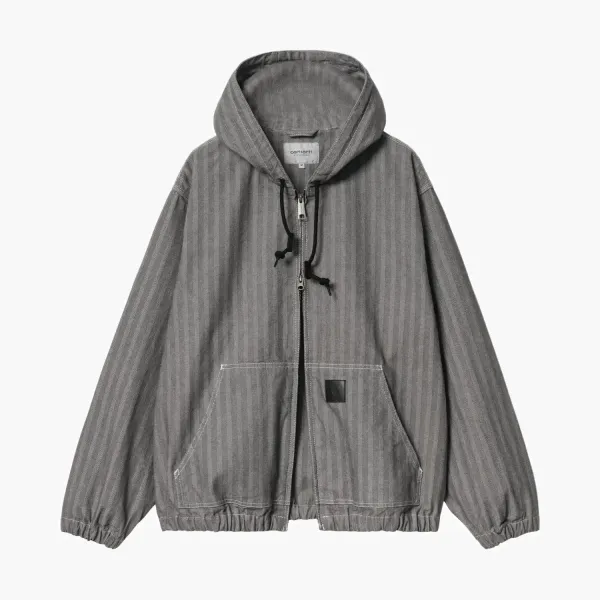 Carhartt WIP Menard Hooded Jacket Grey Herringbone
