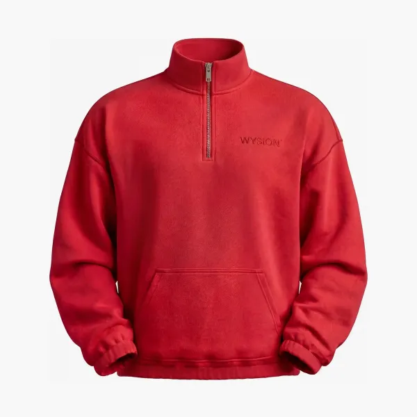 WYSION ZIP SWEATSHIRT CARMINE RED