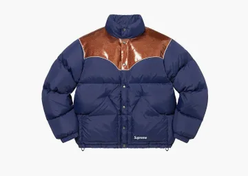 Supreme Glitter Yoke Down Puffer Jacket Navy