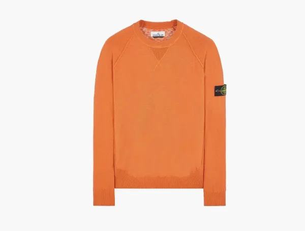 Stone Island Raglan Knit Sweater Orange