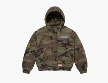 Supreme x Mitchell & Ness Twill Stadium Jacket Woodland Camo