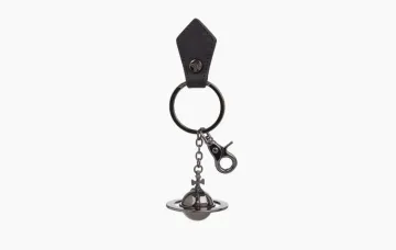 Vivienne Westwood 3D Orb Gunmetal Keyring Black