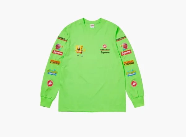 Supreme SpongeBob x Castelli Racing L/S Tee  Green