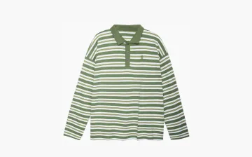 Chrome Hearts Matty Boy Limited Stripe Long Sleeve Polo Green