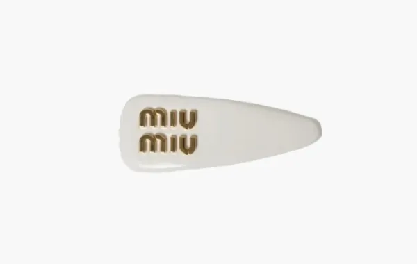 Miu Miu Patent Leather Hair Clip White