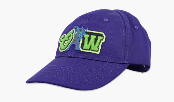 Off-White Varsity Baseball Cap Purple/Green Flou