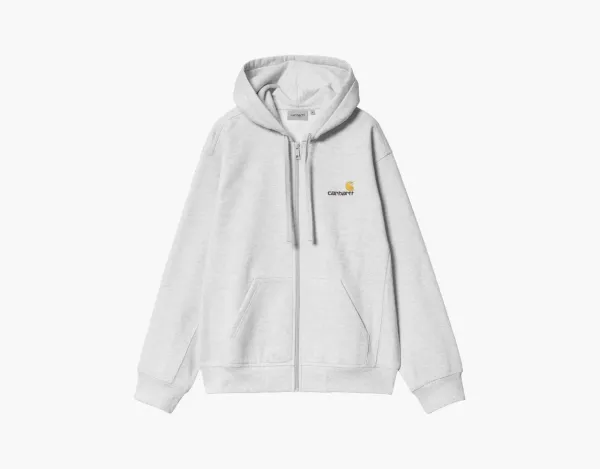Carhartt WIP Hooded American Script Zip Jacket Grey