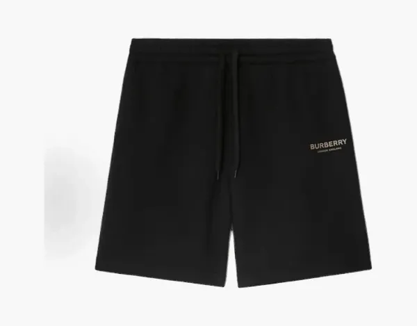 Burberry Logo Cotton Shorts Black