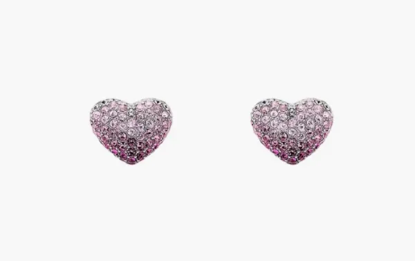 Marc Jacobs The Heart Balloon Pave Earrings Silver/Rose