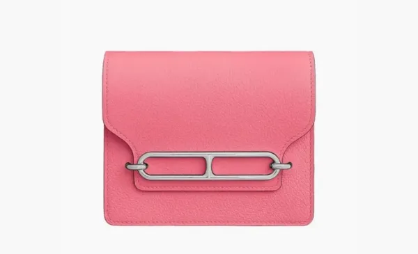 Hermes Roulis Calfskin Pig Nose Card Holder Fanny Pack Coin Purse Pink