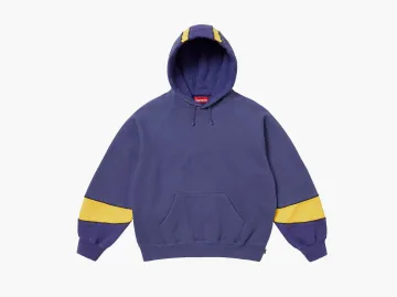 Supreme Paneled Hooded Sweatshirt Washed Navy
