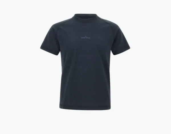 Stone Island Organic Cotton Jersey Slim fit T-Shirt Print Navy Blue
