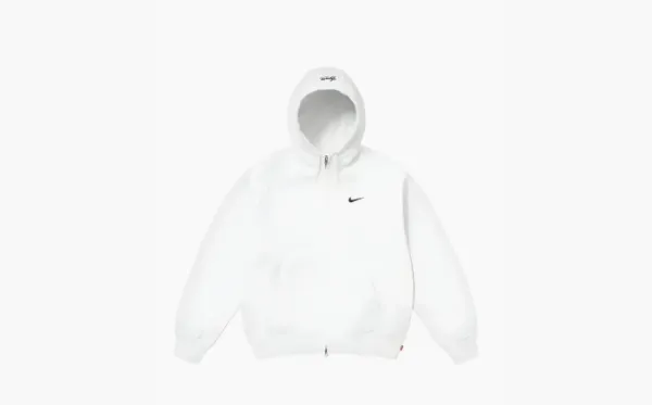 Supreme X Nike Zip Up Hooded White