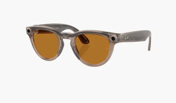 Ray-Ban Meta Headliner Shiny Warm Stone Clear/Saffron Yellow Transitions