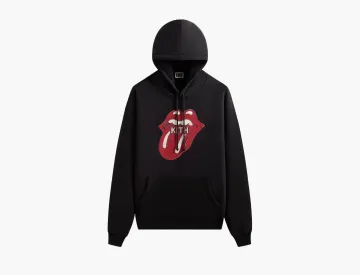 Kith For The Rolling Stones Classic Logo Nelson Hoodie Black