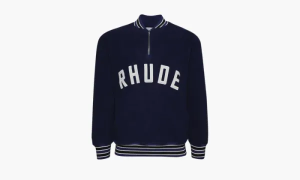 RHUDE Quarter Zip Varsity Jacket Midnight Blue