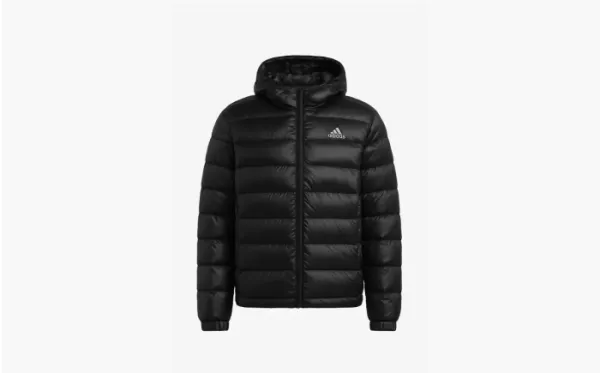 Adidas Logo Zip-Up Puffer Jacket Black
