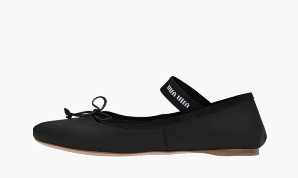 Miu Miu Satin Ballerinas Black