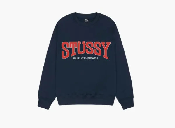 Stussy Burly Threads Crew  Navy
