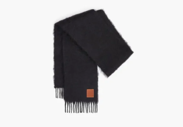 Loewe Scarf In Mohair And Wool Black