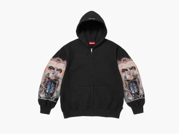 Supreme Michael Jackson Dangerous Zip Up Hooded Sweatshirt Black
