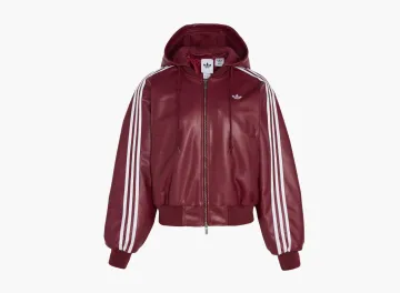 Adidas Originals Pleather Padded Jacket Wine Red