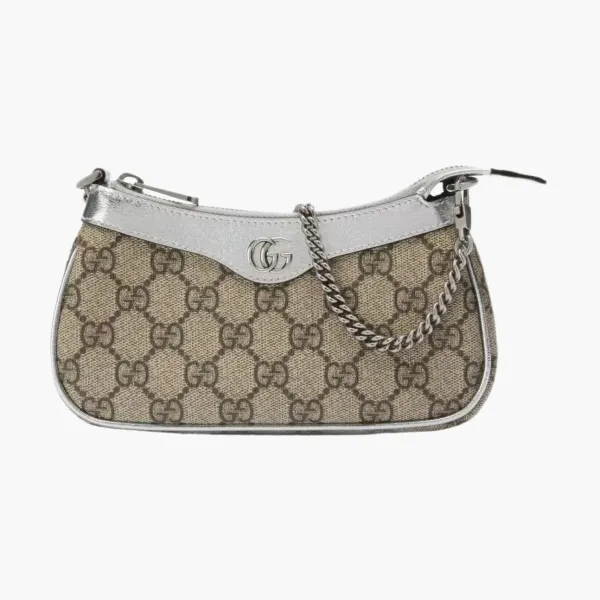 Gucci Ophidia Mini Bag Beige/Ebony/Metallic Silver