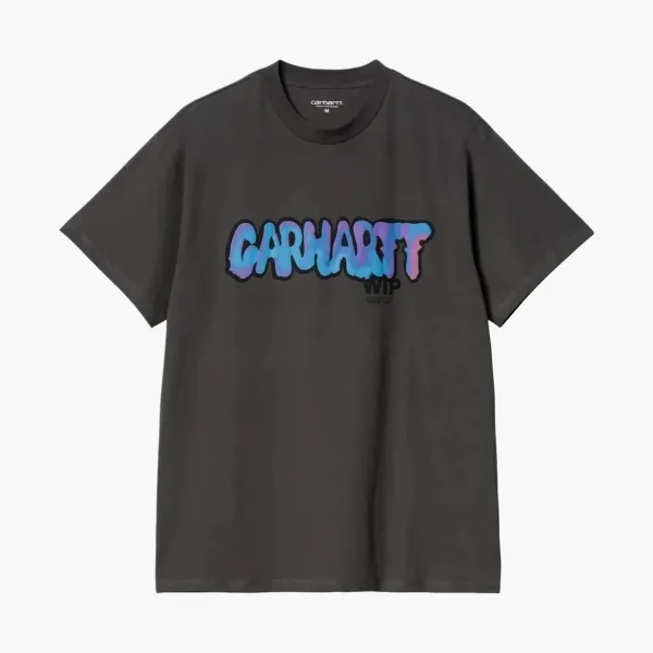 Carhartt WIP Graffiti Logo T-Shirt Charcoal Grey