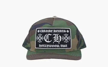 Chrome Hearts CH Hollywood Trucker Hat Camo Green