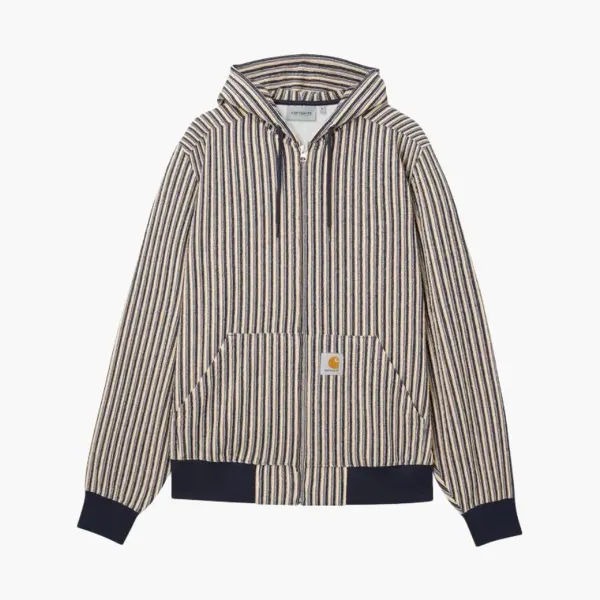 Carhartt WIP Hickory Stripe Hooded Jacket Navy