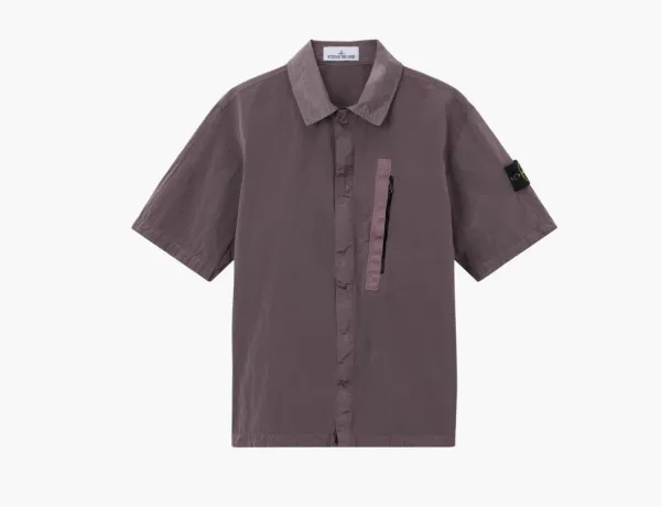 Stone Island Nylon Metal Econyl Overshirt Purple Grey