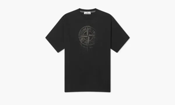 Stone Island Reflective One Badge Print T-shirt Black