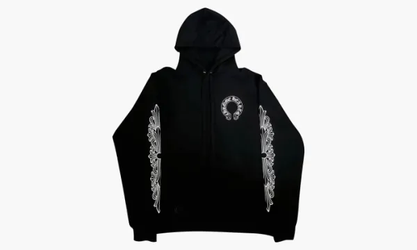 Chrome Hearts Horse Shoe Floral Hoodie Black