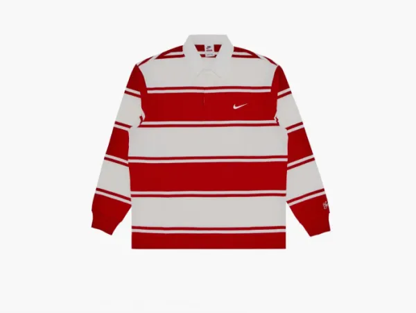Supreme x Nike Stripe Rugby Red
