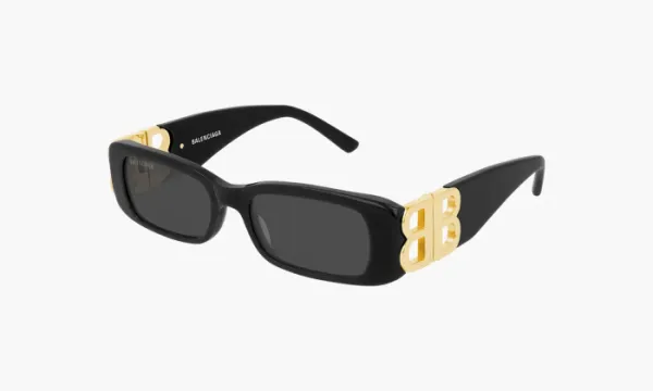 Balenciaga Dynasty Rectangle Frame Sunglasses Black